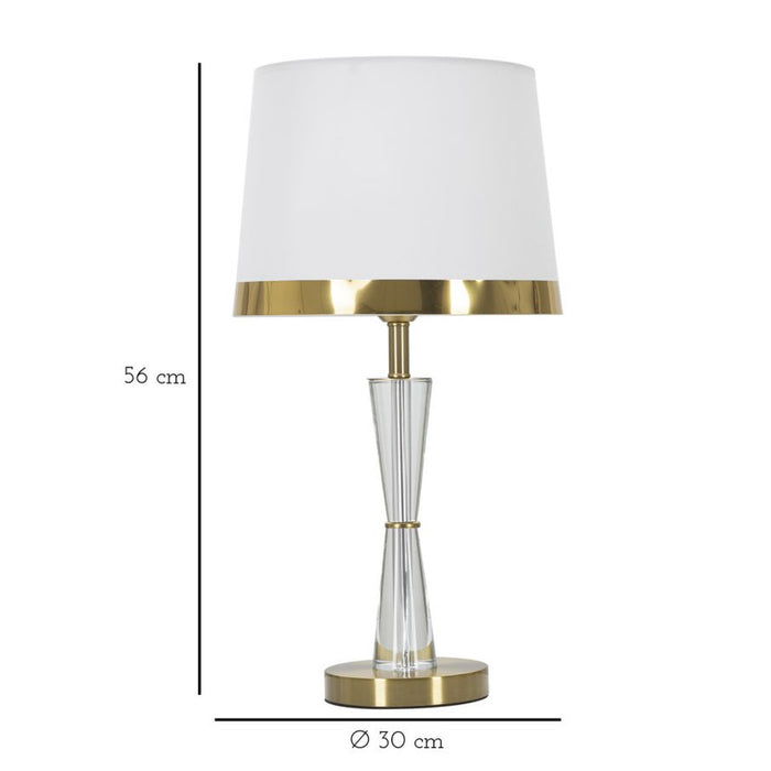 Lampada da Tavolo MF158, Bianco, Metallo, 30x30x56 cm, Seven Design