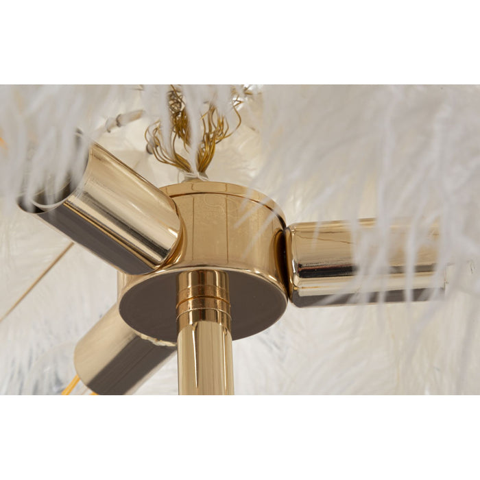 Lampada da Terra Piume 9, Bianco, Metallo, 55x55x160 cm, Seven Design