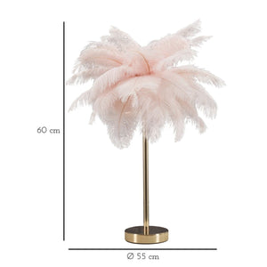Lampada da Tavolo Piume 2, Rosa, Metallo, 40x40x55 cm, Seven Design