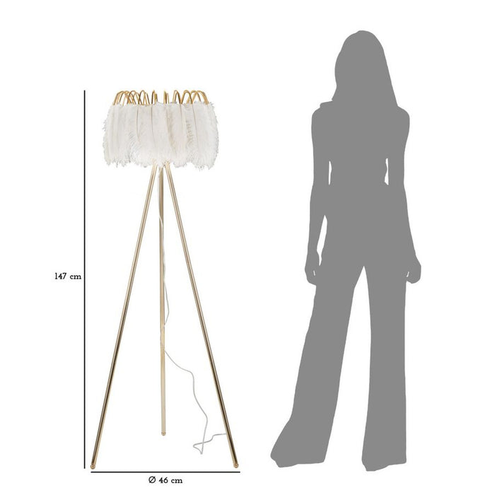 Lampada da Terra MF184, Bianco, Metallo, 46x46x147 cm, Seven Design