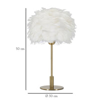 Lampada da Tavolo Piume 7, Bianco, Metallo, 30x30x50 cm, Seven Design