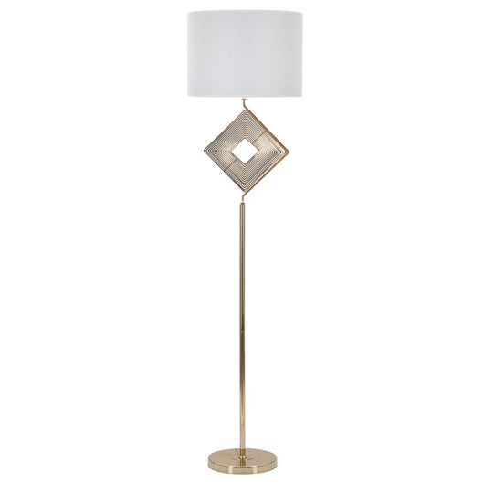 Lampada da Terra MF196, Bianco, Metallo, 40x40x161 cm, Seven Design