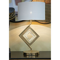 Lampada da Tavolo MF144, Oro, Metallo, 30x30x56 cm, Seven Design