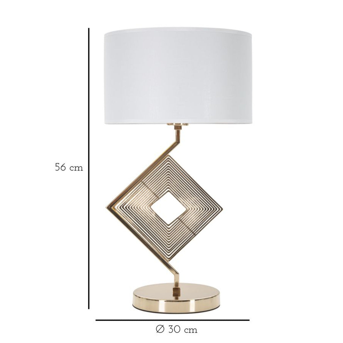 Lampada da Tavolo MF144, Oro, Metallo, 30x30x56 cm, Seven Design