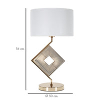 Lampada da Tavolo MF144, Oro, Metallo, 30x30x56 cm, Seven Design