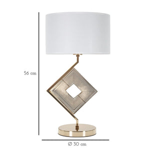 Lampada da Tavolo MF144, Oro, Metallo, 30x30x56 cm, Seven Design