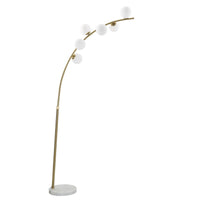 Lampada da Terra MF208, Oro, Metallo, 130x45x220 cm, Seven Design