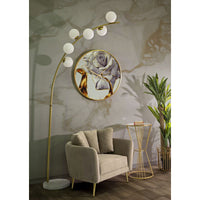 Lampada da Terra MF208, Oro, Metallo, 130x45x220 cm, Seven Design