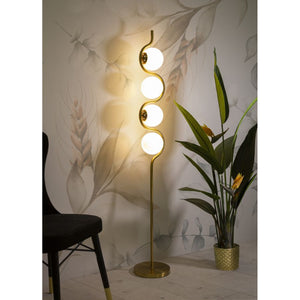 Lampada da Terra MF203, Oro, Metallo, 25x25x165 cm, Seven Design