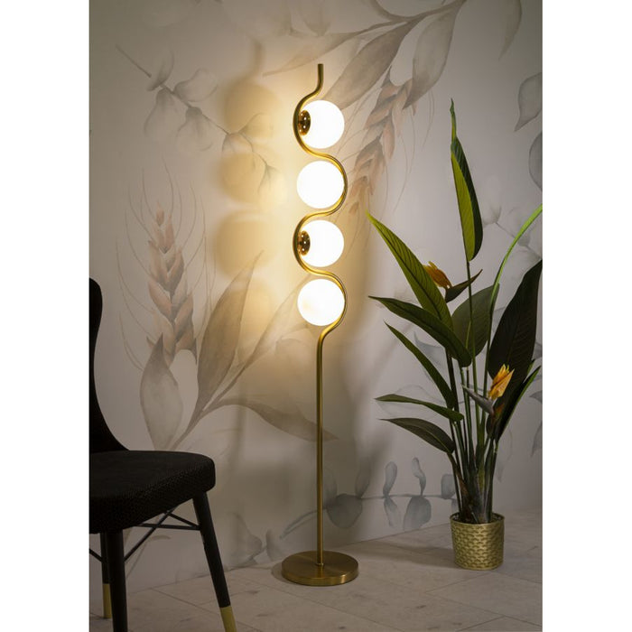 Lampada da Terra MF203, Oro, Metallo, 25x25x165 cm, Seven Design