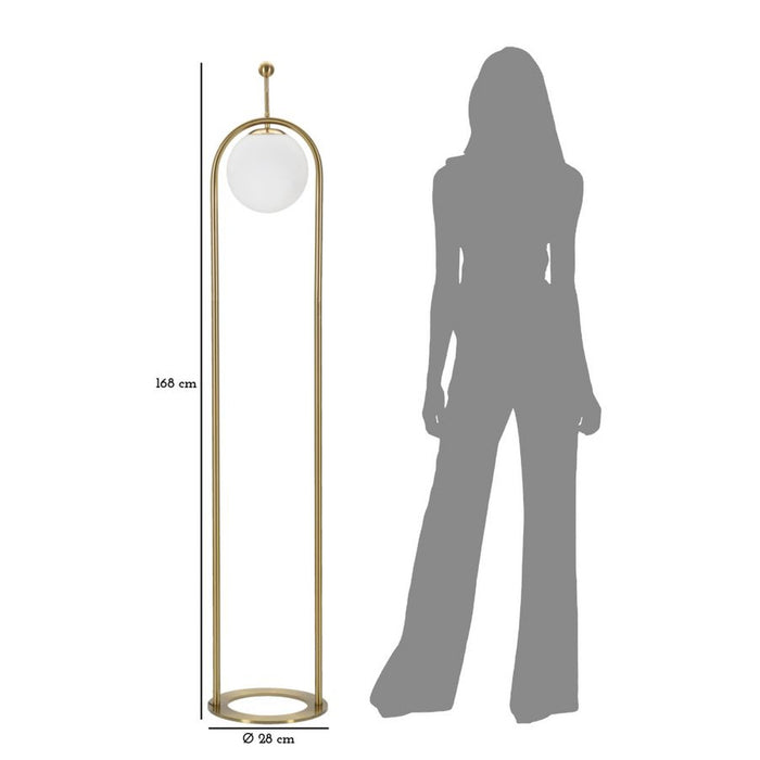 Lampada da Terra MF206, Bianco, Metallo, 28x28x168 cm, Seven Design