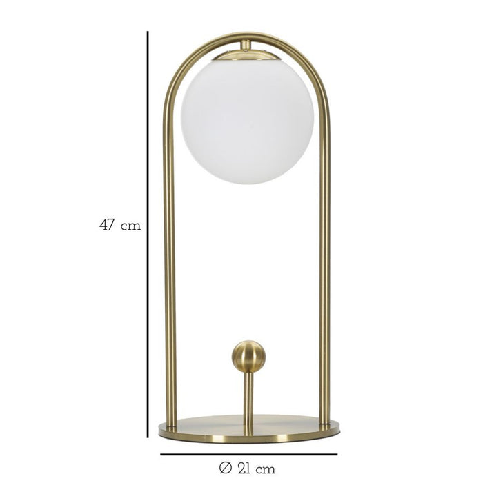 Lampada da Tavolo MF148, Oro, Metallo, 21x21x47 cm, Seven Design