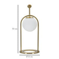 Lampada da Tavolo MF149, Oro, Metallo, 21x21x50 cm, Seven Design