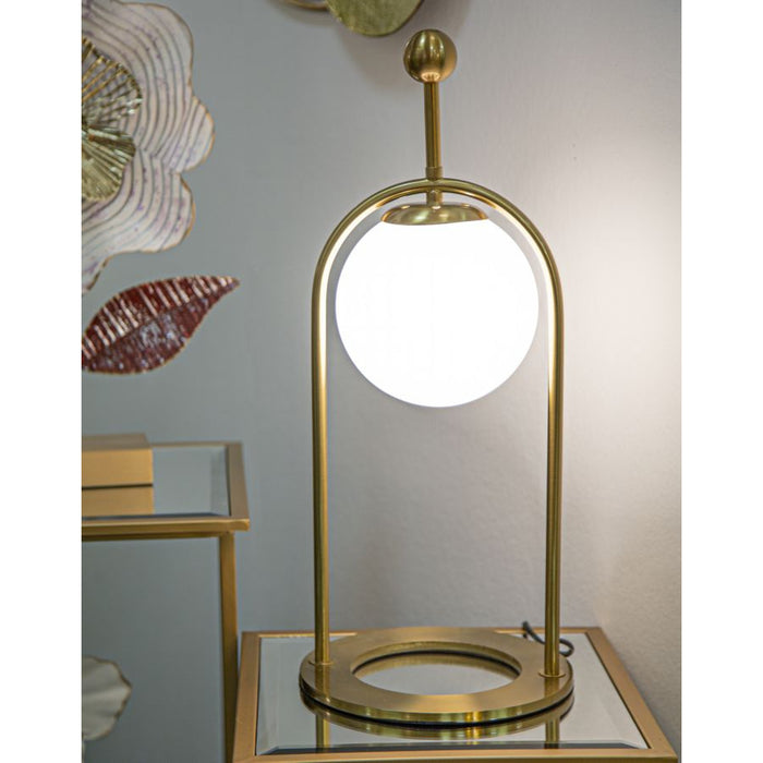 Lampada da Tavolo MF149, Oro, Metallo, 21x21x50 cm, Seven Design