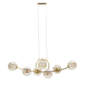Lampada a Sospensione MF82, Oro, Metallo, 115x36x30 cm, Seven Design