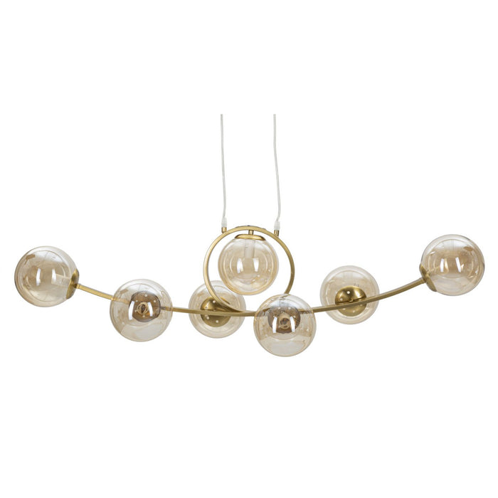 Lampada a Sospensione MF82, Oro, Metallo, 115x36x30 cm, Seven Design