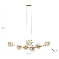 Lampada a Sospensione MF82, Oro, Metallo, 115x36x30 cm, Seven Design
