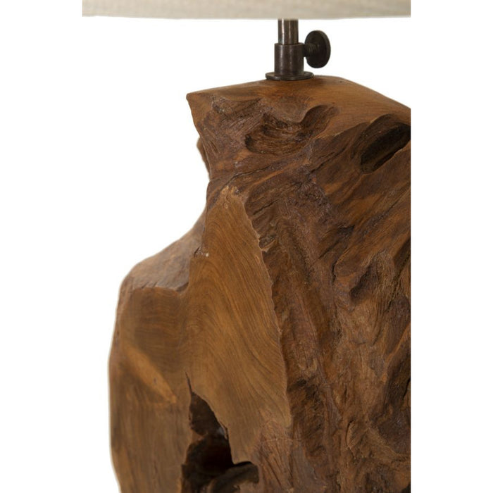 Lampada da Tavolo MF119, Marrone, Legno, 35x35x69 cm, Seven Design