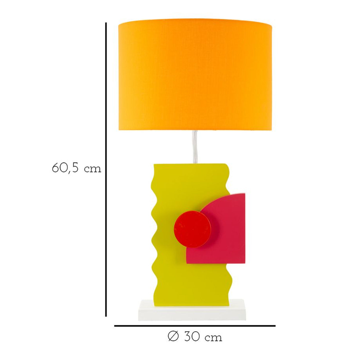 Lampada da Tavolo MF122, Multicolore, Metallo, 30x30x60,5 cm, Seven Design