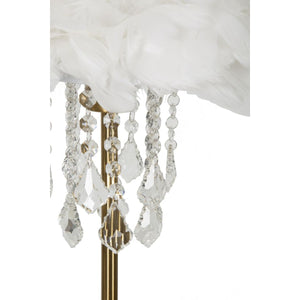 Lampada da Tavolo MF129, Bianco, Metallo, 30x30x55 cm, Seven Design
