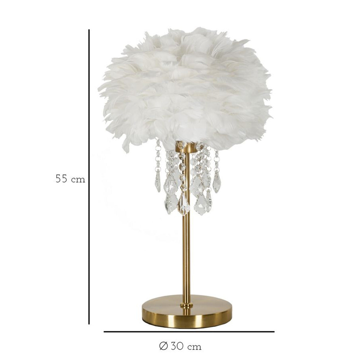 Lampada da Tavolo MF129, Bianco, Metallo, 30x30x55 cm, Seven Design