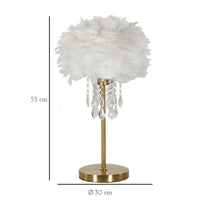 Lampada da Tavolo MF129, Bianco, Metallo, 30x30x55 cm, Seven Design