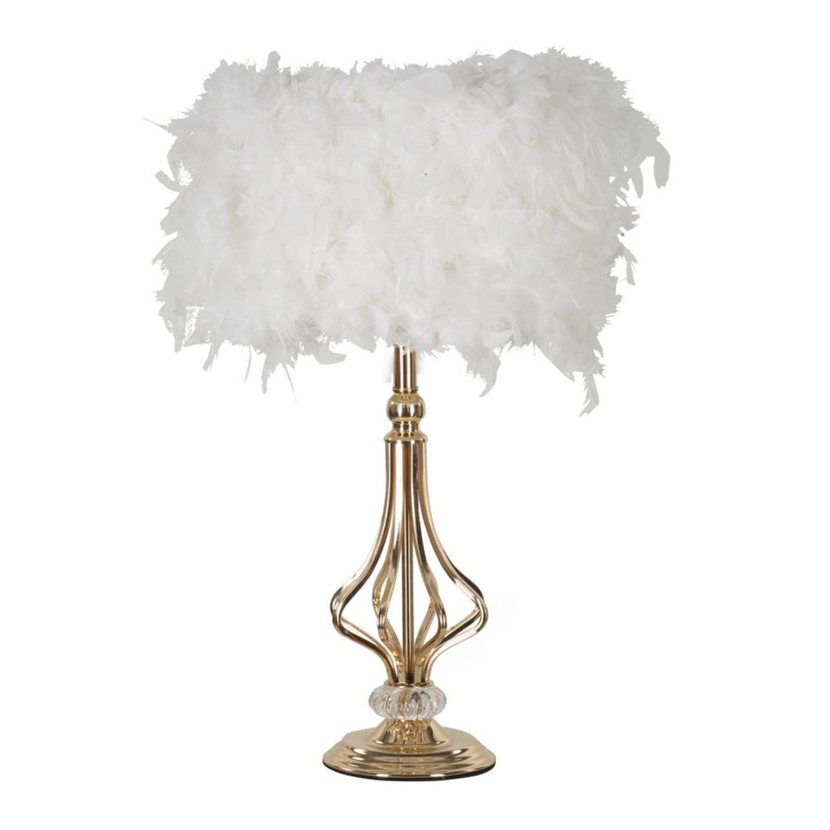 Lampada da Tavolo Piume 5, Bianco, Metallo, 25x25x54 cm, Seven Design