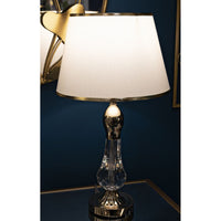 Lampada da Tavolo MF153, Oro, Metallo, 33x33x59 cm, Seven Design