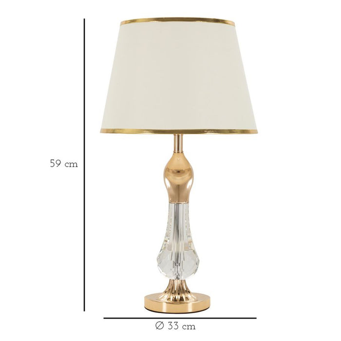 Lampada da Tavolo MF153, Oro, Metallo, 33x33x59 cm, Seven Design