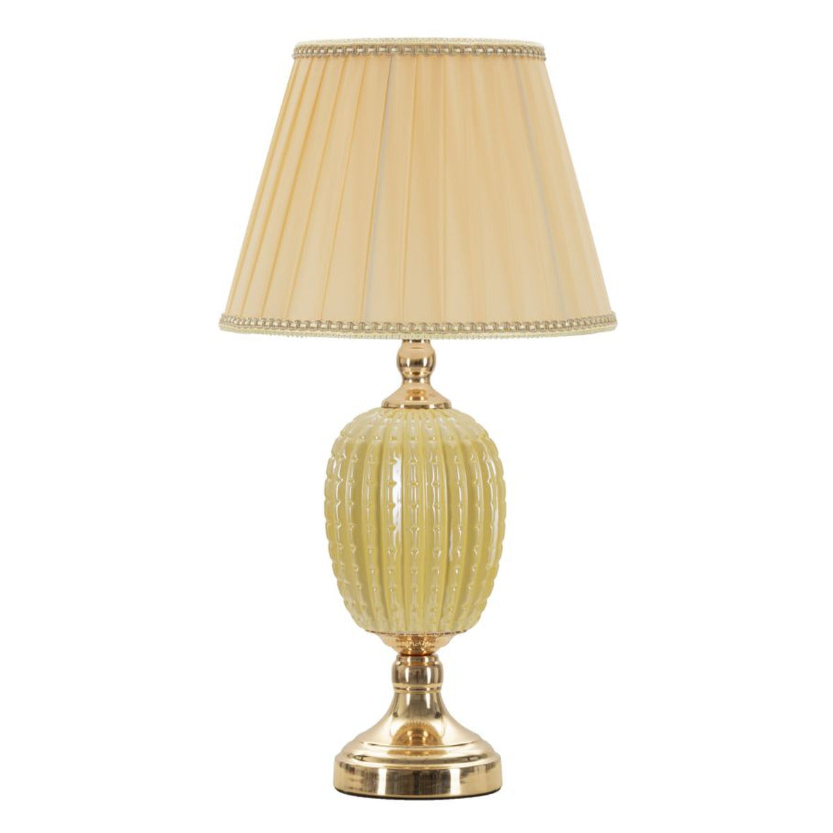 Lampada da Tavolo MF128, Beige, Metallo, 30x30x55 cm, Seven Design