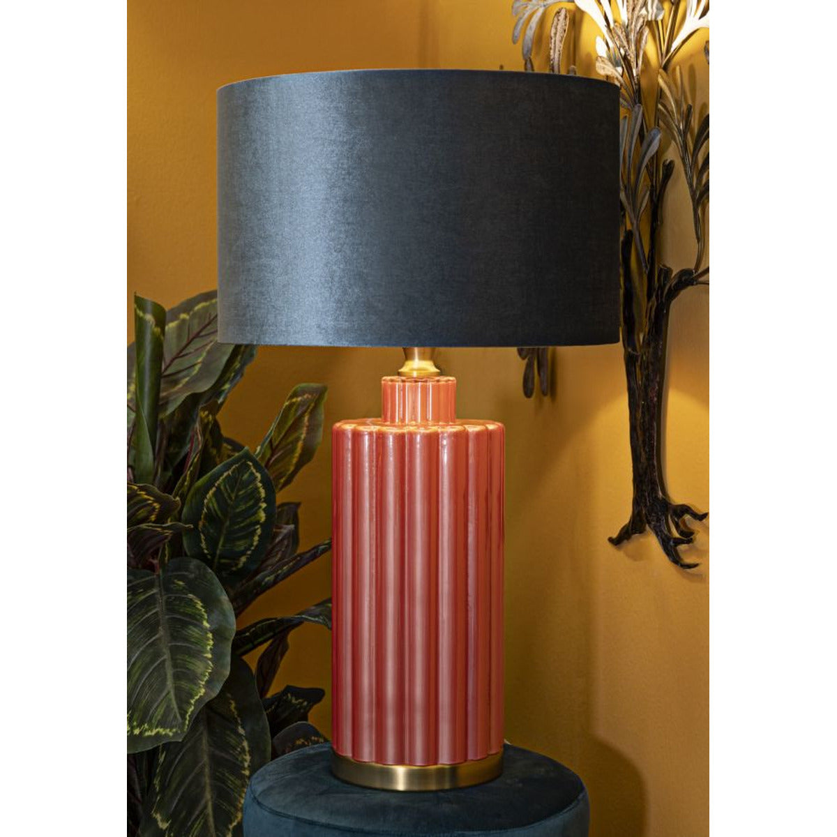 Lampada da Tavolo MF173, Blu, Metallo, 40x40x70 cm, Seven Design