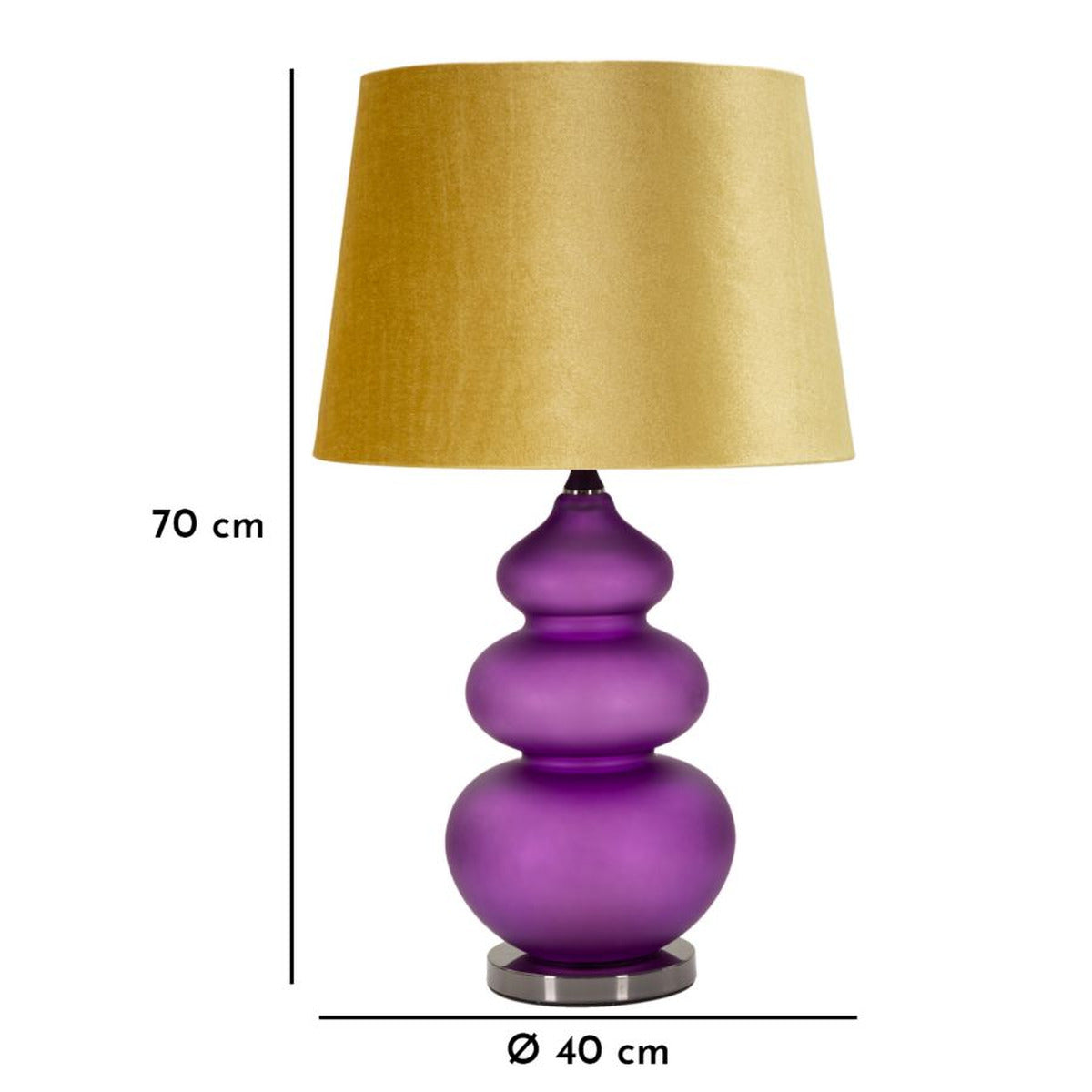 Lampada da Tavolo MF176, Viola, Metallo, 40x40x70 cm, Seven Design