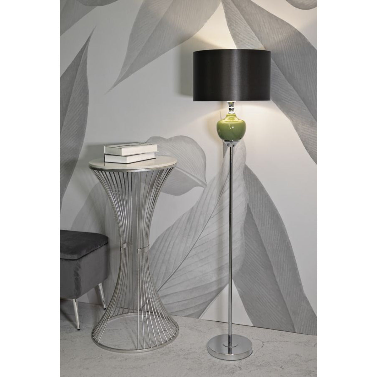 Lampada da Terra MF218, Verde, Metallo, 40x40x160 cm, Seven Design