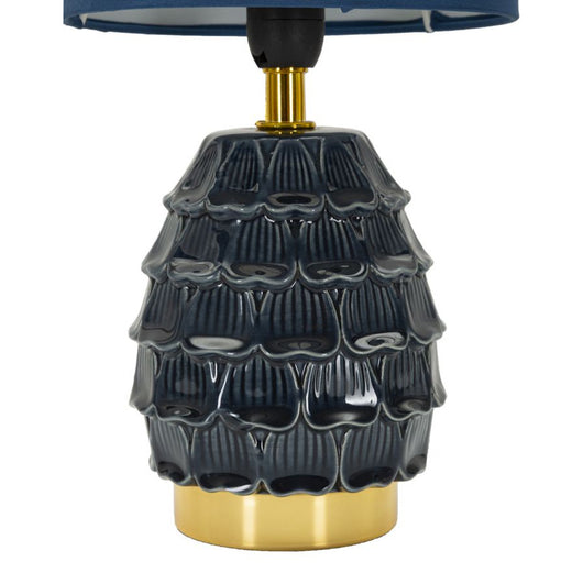 Lampada da Tavolo MF96, Blu, Ceramica, 15x15x30,5 cm, Seven Design