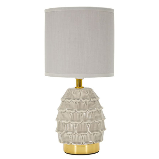 Lampada da Tavolo MF97, Beige, Ceramica, 15x15x30,5 cm, Seven Design