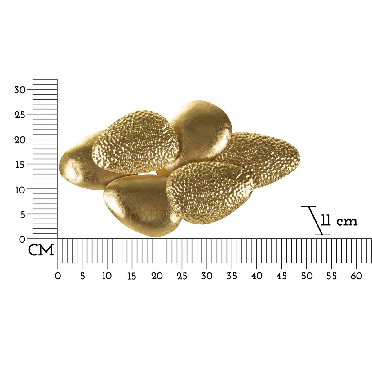 Lampada a Parete Sassi 1, Oro, Metallo, 44x11x28 cm, Seven Design