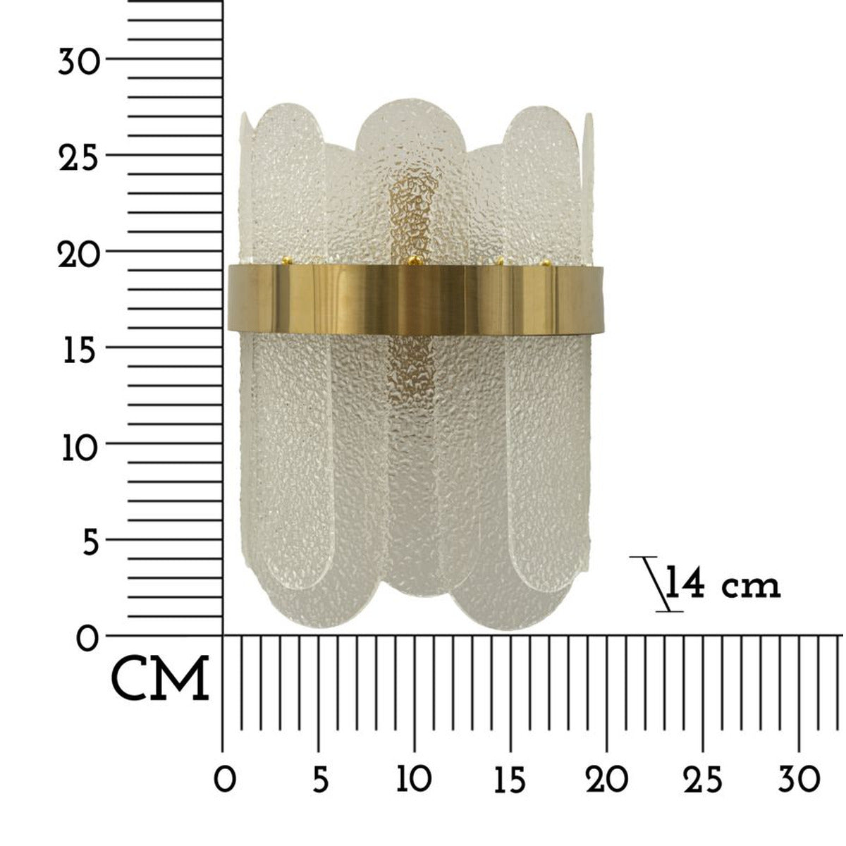 Lampada a Parete MF64, Oro, Metallo, 20x14x28 cm, Seven Design
