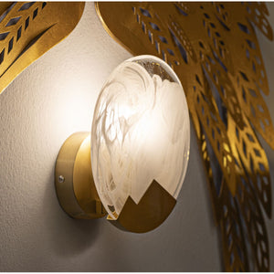 Lampada a Parete MF71, Oro, Metallo, 20x20x10 cm, Seven Design