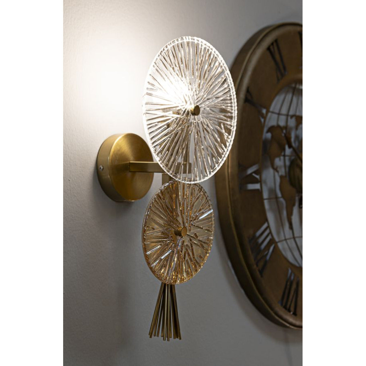 Lampada a Parete MF67, Oro, Metallo, 20x14x41 cm, Seven Design