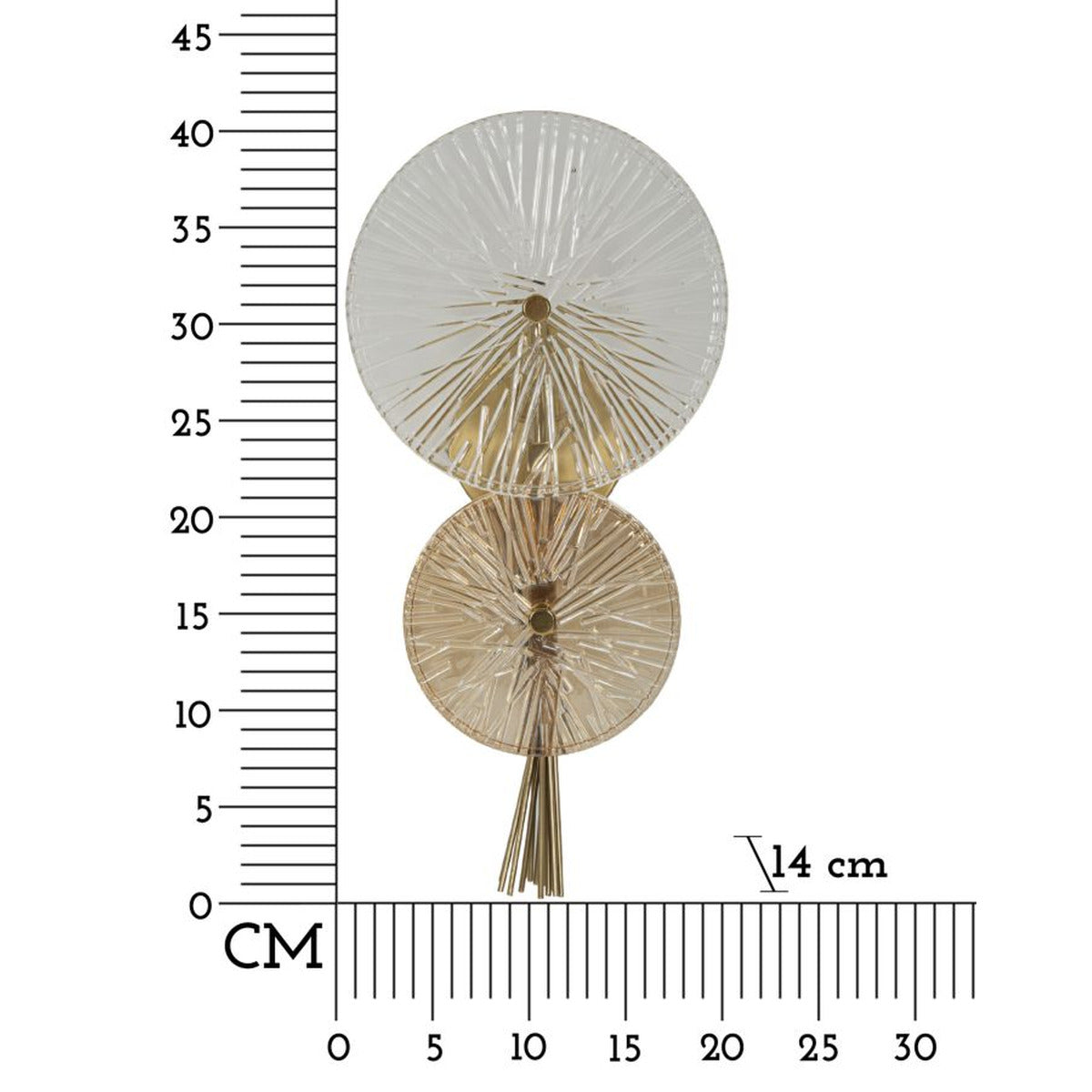 Lampada a Parete MF67, Oro, Metallo, 20x14x41 cm, Seven Design