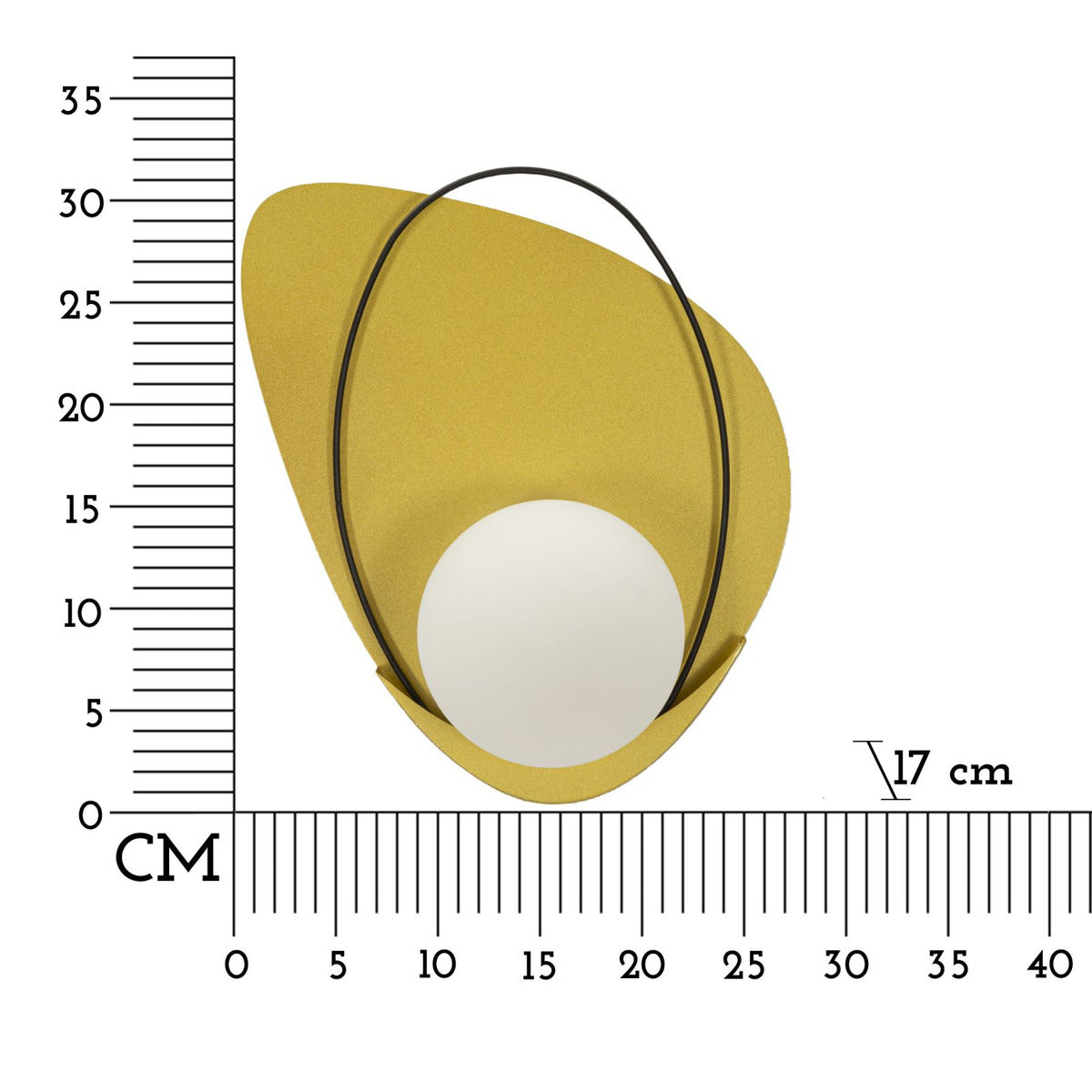Lampada a Parete MF72, Oro, Metallo, 28x17x32 cm, Seven Design