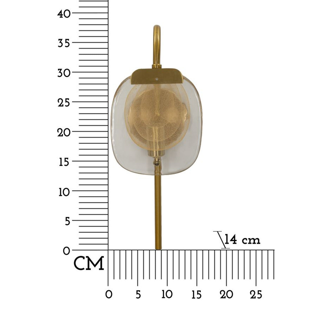 Lampada a Parete MF68, Oro, Metallo, 15x14x38 cm, Seven Design