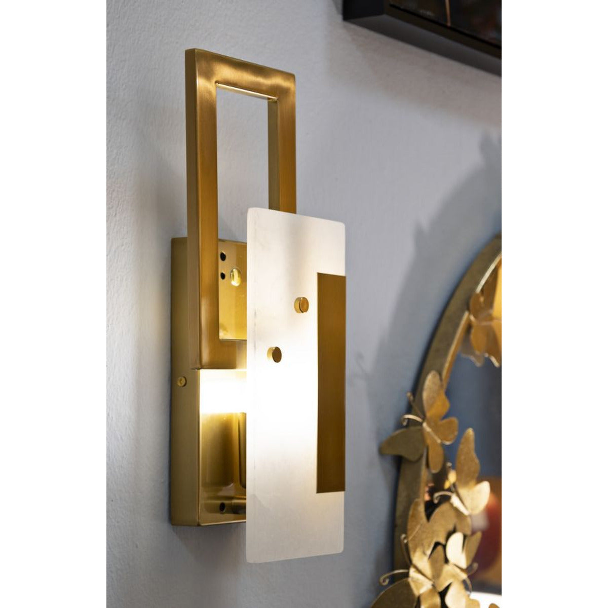 Lampada a Parete MF65, Oro, Metallo, 15x8x33 cm, Seven Design