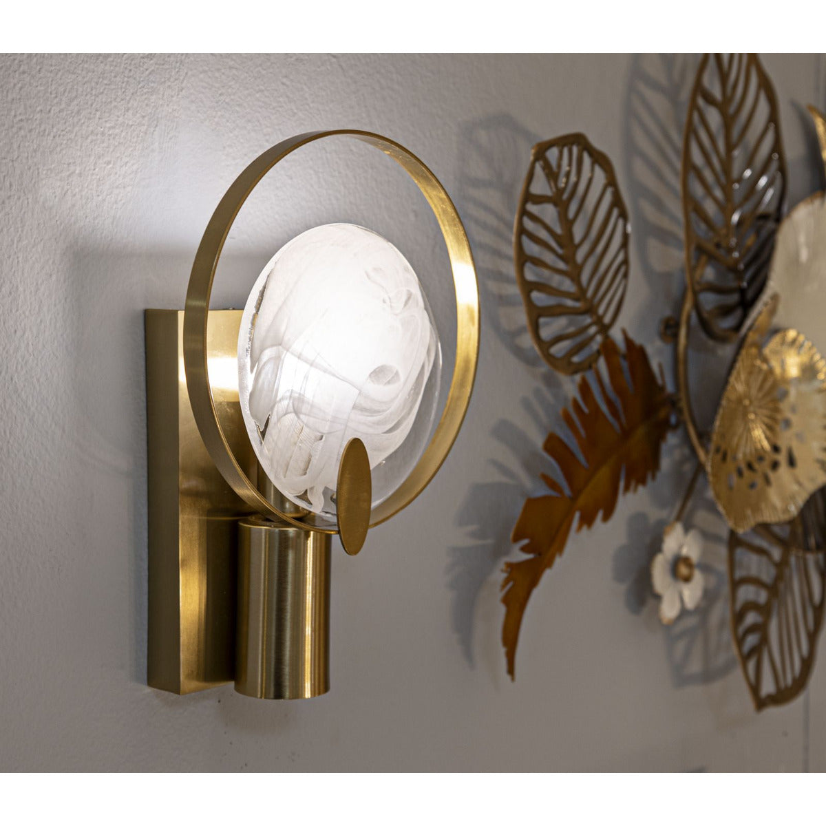 Lampada a Parete MF73, Oro, Metallo, 20x10x29 cm, Seven Design