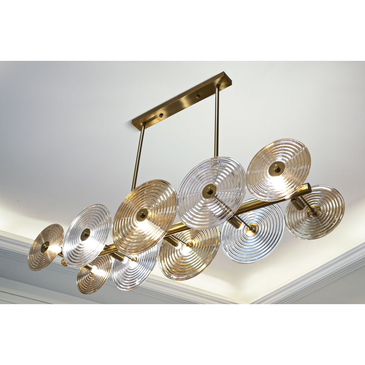 Lampada a Sospensione MF85, Oro, Metallo, 116x27x79 cm, Seven Design