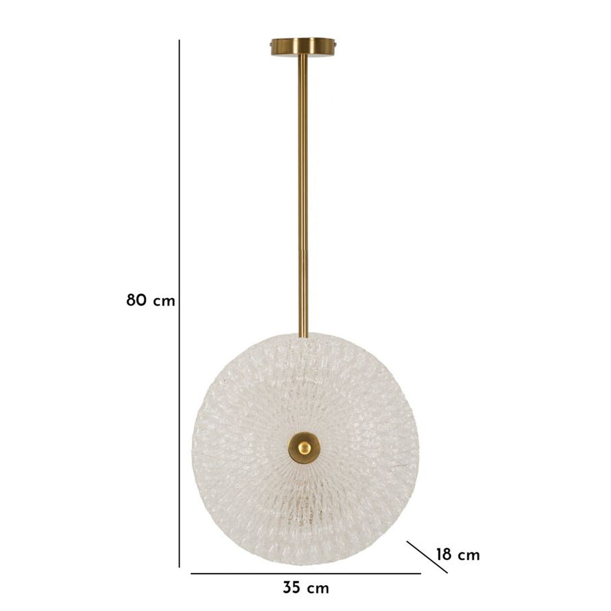 Lampada a Sospensione MF86, Oro, Metallo, 35x18x80 cm, Seven Design