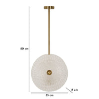Lampada a Sospensione MF86, Oro, Metallo, 35x18x80 cm, Seven Design