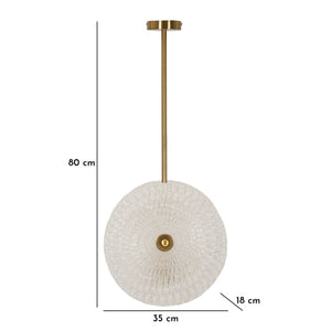 Lampada a Sospensione MF86, Oro, Metallo, 35x18x80 cm, Seven Design