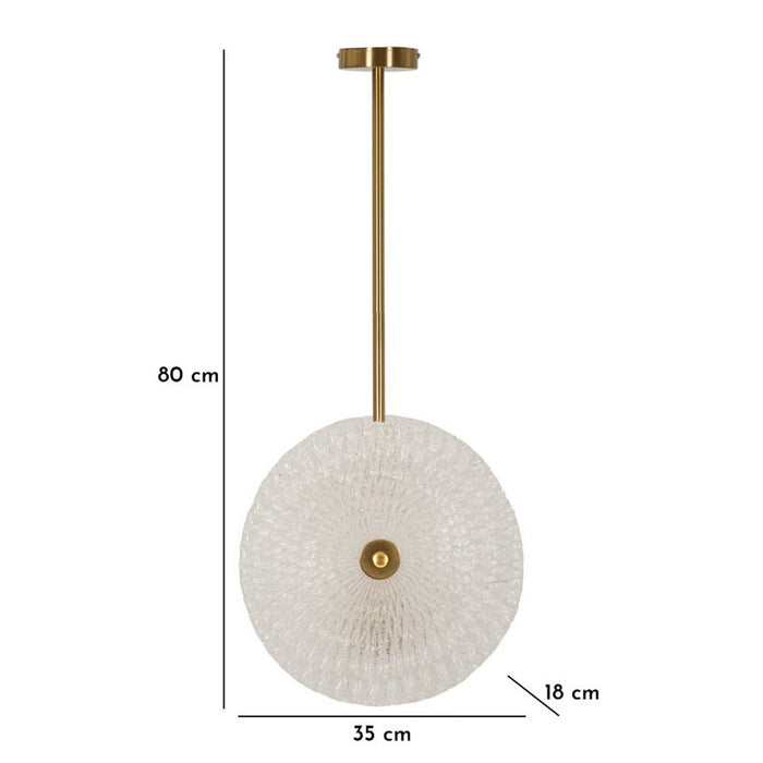 Lampada a Sospensione MF86, Oro, Metallo, 35x18x80 cm, Seven Design