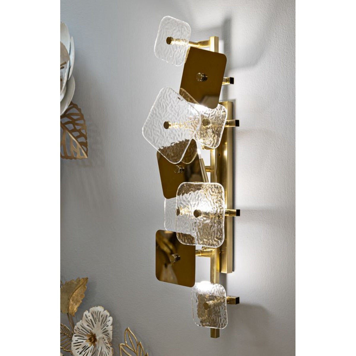 Lampada a Parete MF58, Oro, Metallo, 24x13x76 cm, Seven Design